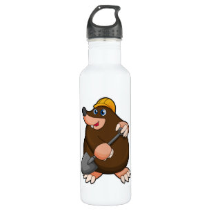 Mole with Shovel & Hard hat 710 Ml Water Bottle