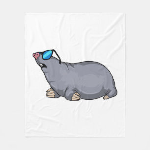 Mole with Sunglasses Fleece Blanket