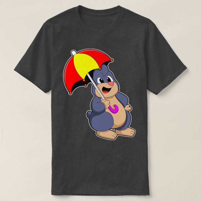 Mole with Umbrella 1 T-Shirt (Design Front)