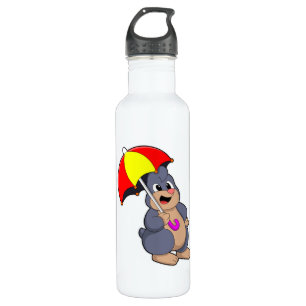 Mole with Umbrella 710 Ml Water Bottle