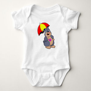 Mole with Umbrella Baby Bodysuit