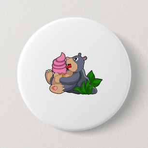 Mole with Waffle ice cream 7.5 Cm Round Badge