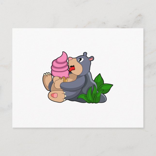 Mole with Waffle ice cream Postcard (Front)