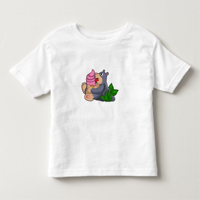 Mole with Waffle ice cream Toddler T-Shirt (Front)
