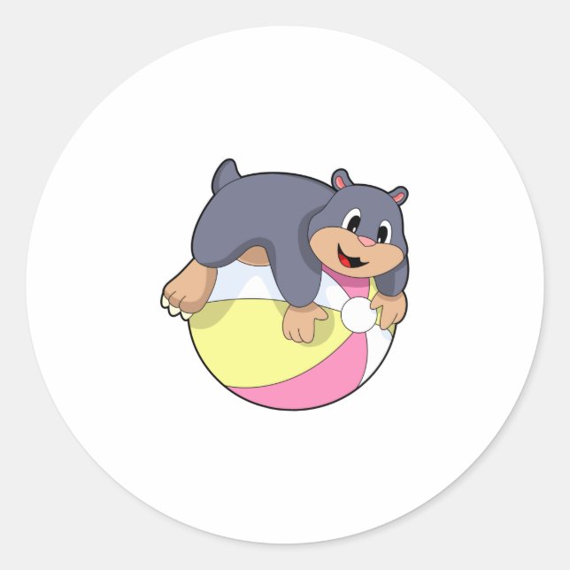 Mole with Water polo.PNG Classic Round Sticker (Front)