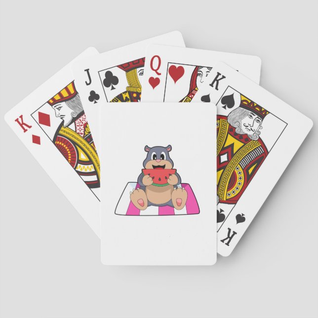 Mole with Watermelon.PNG Playing Cards (Back)