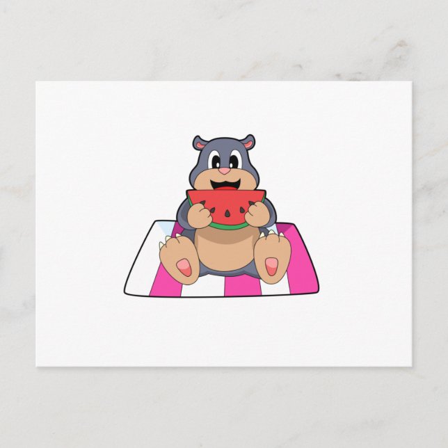 Mole with Watermelon.PNG Postcard (Front)