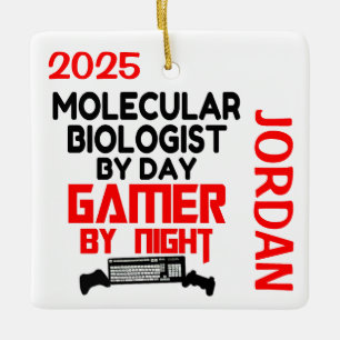 Molecular Biologist Loves Playing Video Games Ceramic Ornament