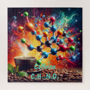 Molecular Caffeine Structure - Science Art Coffee Jigsaw Puzzle