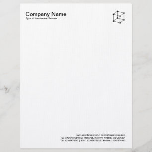 Molecular Cube - Black on White Custom Letterhead