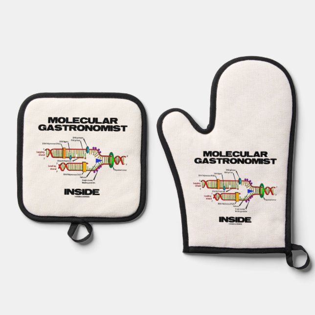 Molecular Gastronomist Inside DNA Replication Oven Mitt & Pot Holder Set (Front)