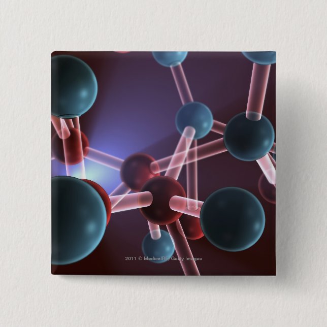 Molecular structure of caffeine 15 cm square badge (Front)