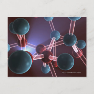 Molecular structure of caffeine postcard