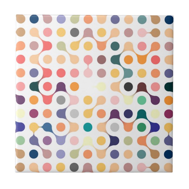 Molecular Structure Pattern Ceramic Tile (Front)