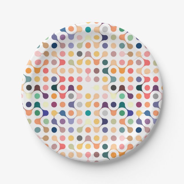 Molecular Structure Pattern Paper Plate (Front)