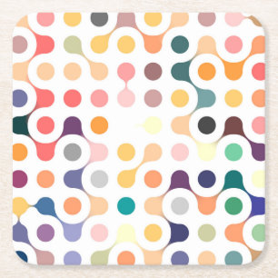 Molecular Structure Pattern Square Paper Coaster
