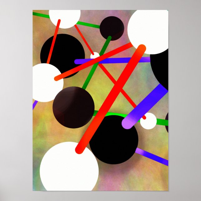 Molecules In Motion - Abstract Digital Art Print (Front)