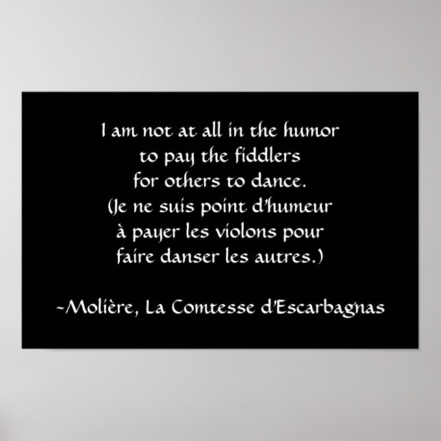 Molière - Pay the Fiddler Poster (Front)