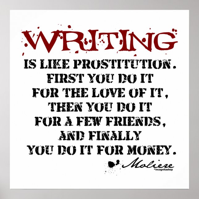Moliere Writing Quote Poster (Front)