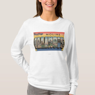 Moline, Illinois - Large Letter Scenes T-Shirt