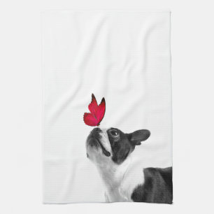 Mollie Mmouse ekind Boston Terrier Tea Towel