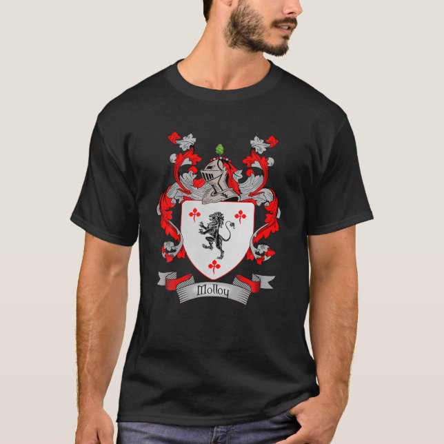 Molloy Coat Of Arms | Molloy Surname Family Crest T-Shirt (Front)
