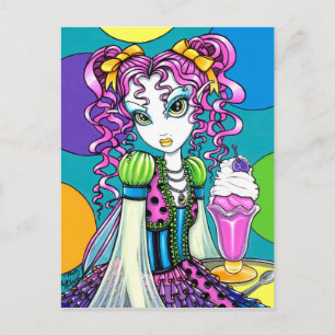 "Molly" Cute Rainbow Soda Shop Fairy Postcard