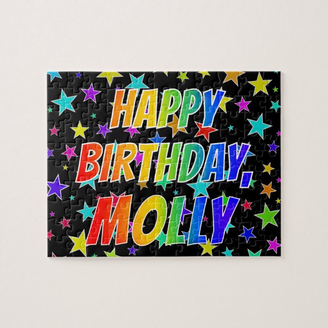 "MOLLY" First Name, Fun "HAPPY BIRTHDAY" Jigsaw Puzzle (Horizontal)