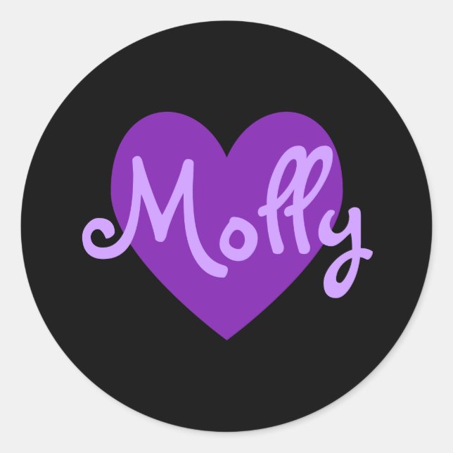 Molly in Purple Classic Round Sticker (Front)