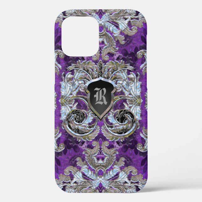 Molly Kourte Damask PRETTY Monogram Case-Mate iPhone Case (Back)