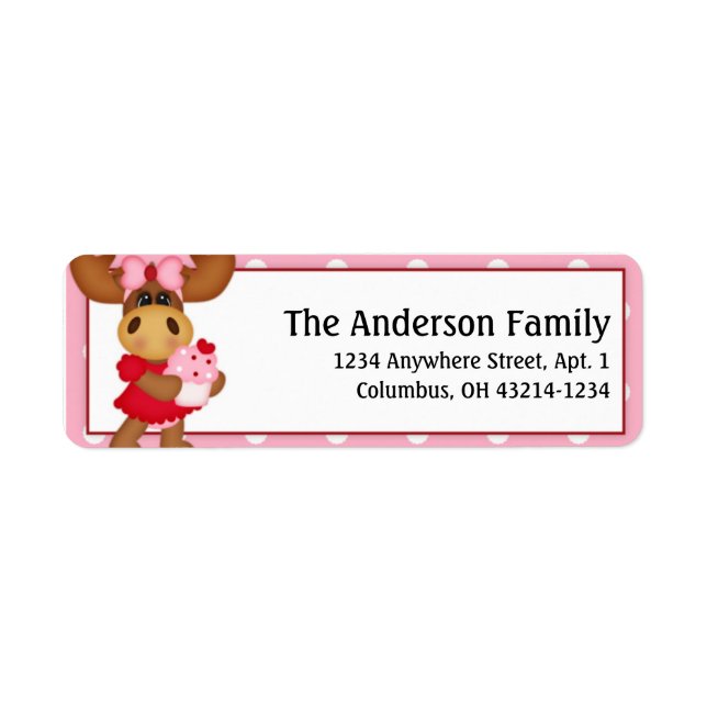 Molly Moose Valentine's Day Address Labels d3 (Front)