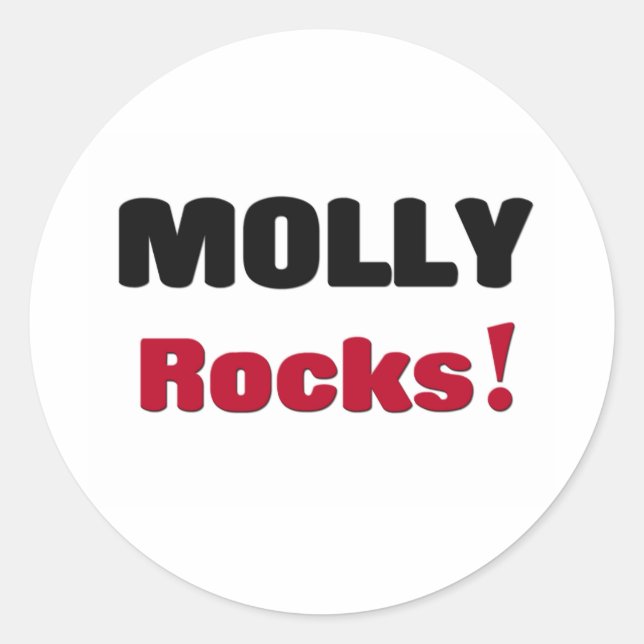 Molly Rocks Classic Round Sticker (Front)