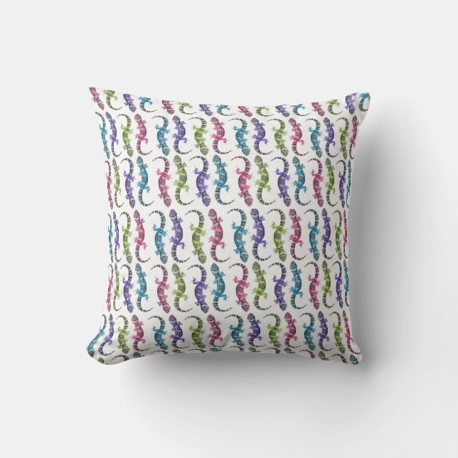 Molly the Gecko Throw Pillow (Front)