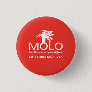 Molo white horse 3 cm round badge