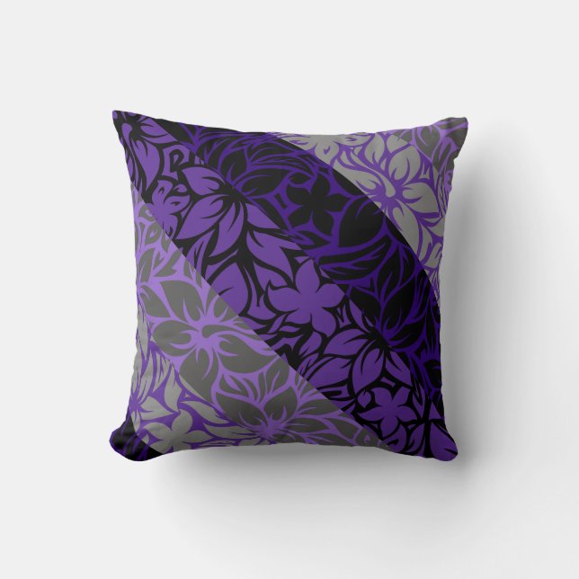 Moloaa Bay Hawaiian Hibiscus Striped Pillows (Front)