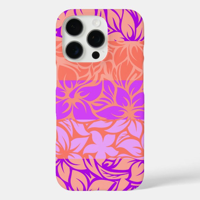 Moloaa Bay Hawaiian Striped Hibiscus Violet Case-Mate iPhone Case (Back)