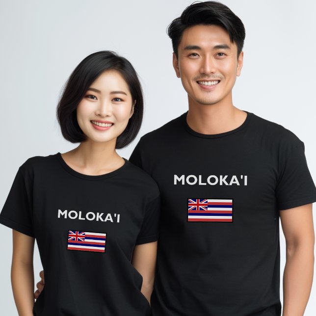 Molokai USA Hawaiian Flag Dark Colour T-Shirt (Creator Uploaded)