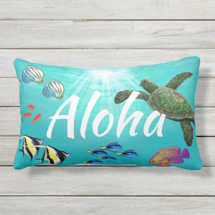Molokini Cove Hawaiian Sea Turtle  Reversible Lumbar Cushion