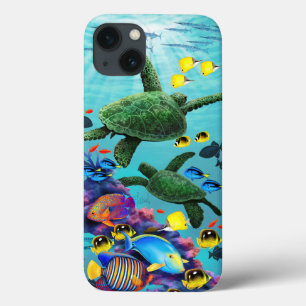 Molokini Cove Hawaiian Sea Turtle Tropical Fish iPhone 13 Case