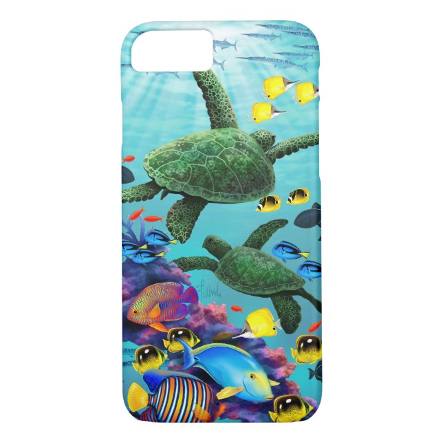 Molokini Cove Hawaiian Sea Turtle Tropical Fish Case-Mate iPhone Case (Back)