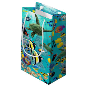 Molokini Cove Hawaiian Tropical Fish Sea Turtle Small Gift Bag