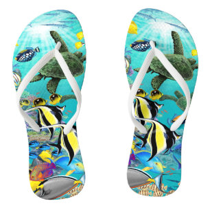 Molokini Cove Hawaiian Tropical Fish Sea Turtle Thongs