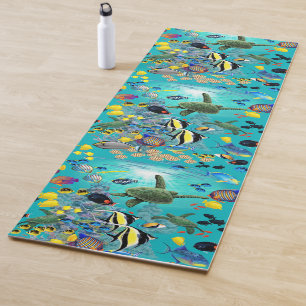 Molokini Cove Hawaiian Tropical Fish Sea Turtle Yoga Mat