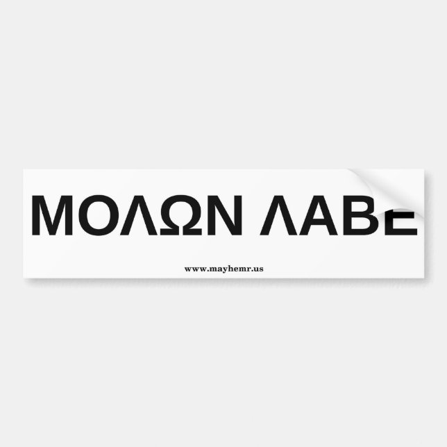 Molon Labe 3 Bumper Sticker (Front)