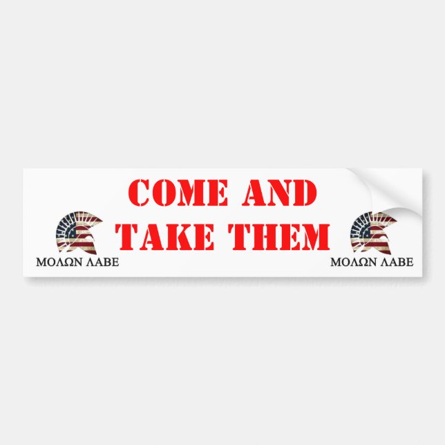 MOLON LABE BUMPER STICKER (Front)