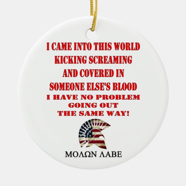 MOLON LABE CERAMIC ORNAMENT (Front)
