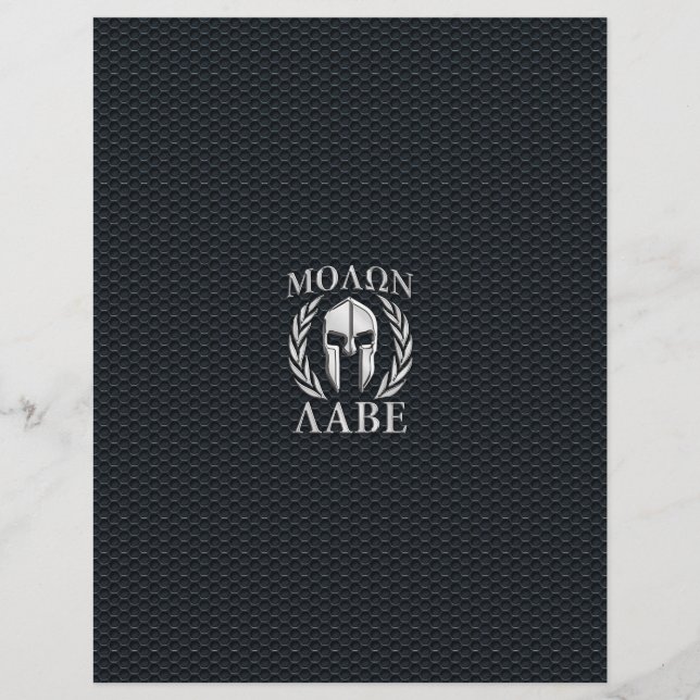 Molon Labe Chrome Like Spartan Helmet on Grille (Front)