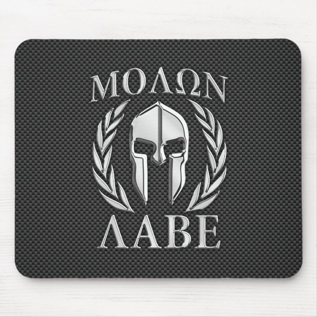 Molon Labe Chrome Style Spartan Armour Carbon Mouse Pad (Front)