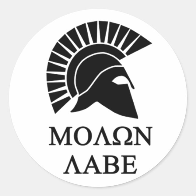 MOLON LABE CLASSIC ROUND STICKER (Front)