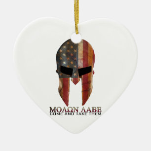 Molon Labe - Come and Take Them USA Spartan Ceramic Tree Decoration